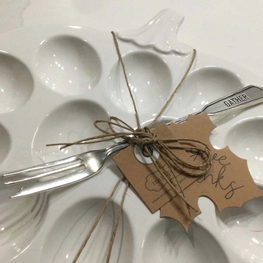 BRAND NEW! Mud Pie Pumpkin Deviled Egg Platter Set - Picture 2 of 2